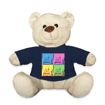 Berlin Skyline Stadt Deutschland Pop Art Style - Teddy - French Navy - Vorne
