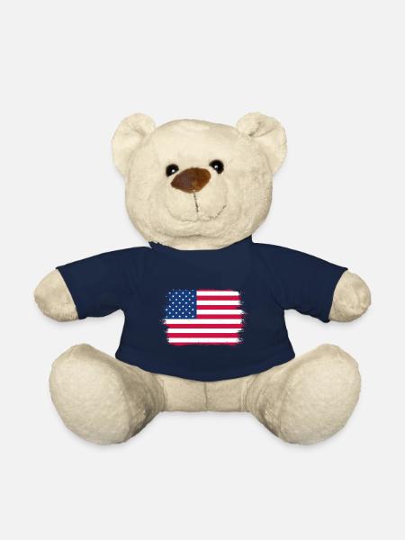 USA Flag America Flag Stars & Stripes Patriot - Teddy Bear - french navy