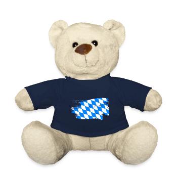 Bayern Flagge Used Look Bayerische Fahne Vintage - Teddy - French Navy - Vorne