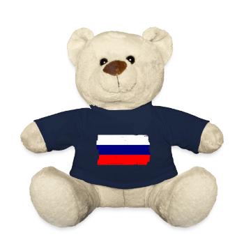 Drapeau de russie Vintage Drapeau russe d’occasion Look - Nounours - bleu marine - Devant