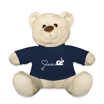 snail maritime heart anchor - Teddy Bear - french navy - Front