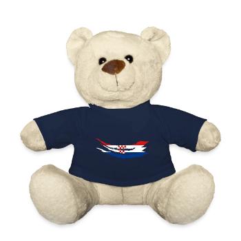 Kroatien Flagge Adria Zagreb Kroatische Fahne - Teddy - French Navy - Vorne