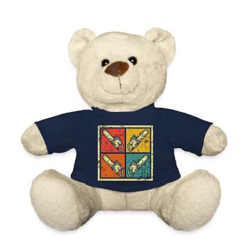 Saw chainsaw woodcutter - Teddy Bear - french navy - Front