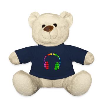 Casque, écouteurs, dj, égaliseur, cadeau, disco - Nounours - bleu marine - Devant