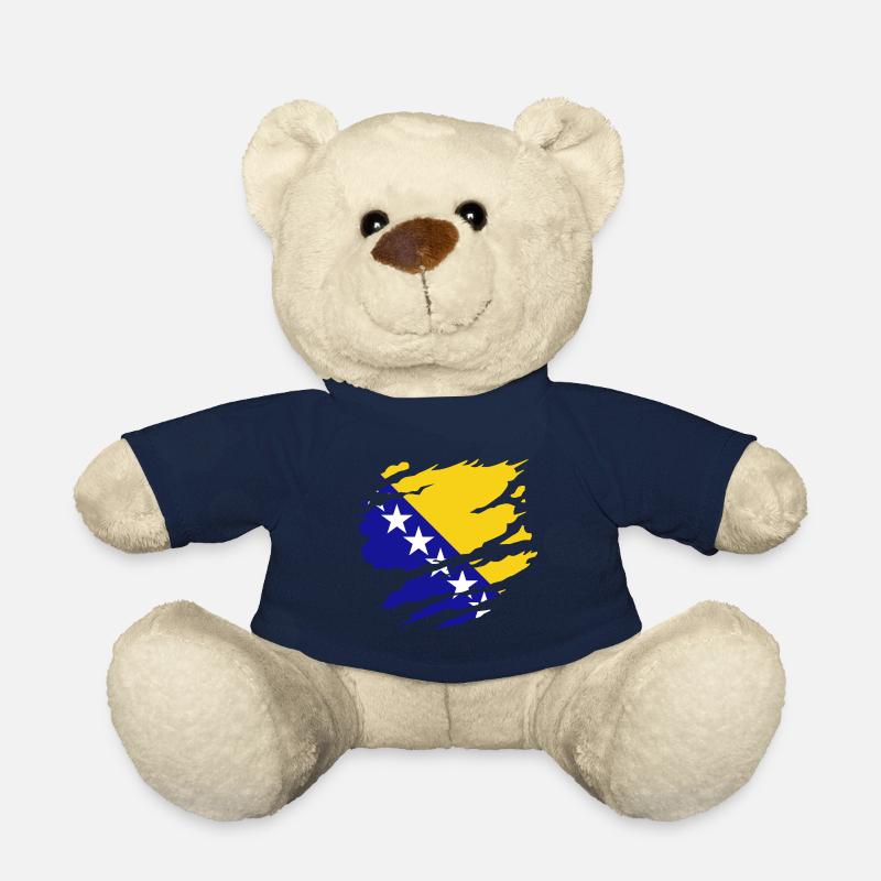 Drapeau de la Bosnie-Herzégovine - Nounours - bleu marine