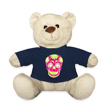 Tête de mort - Nounours - bleu marine - Devant