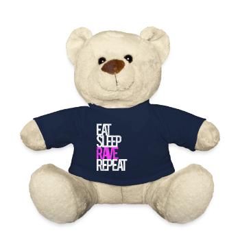 Rave Raver Techno Musik Eat Sleep Rave Repeat - Teddy - French Navy - Vorne