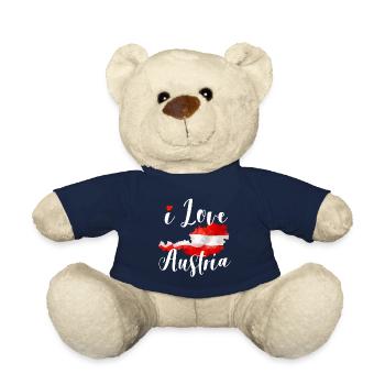 I Love Austria - Teddy Bear - french navy - Front