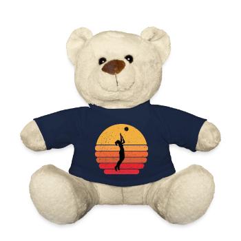 Volleyball Silhouette Sonnenaufgang Set Geschenk - Teddy - French Navy - Vorne
