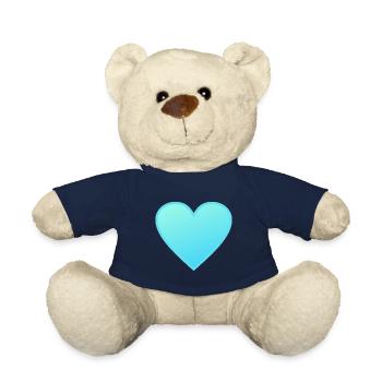 Heart - blue light - Teddy Bear - french navy - Front