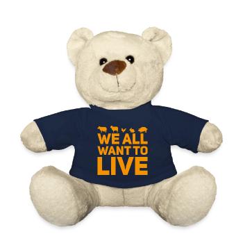 Bien-être animal Végétalien Végétal - Nounours - bleu marine - Devant