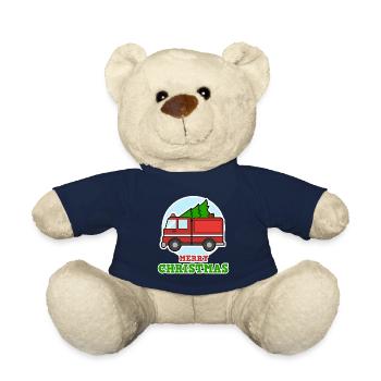 Pompiers pour Noël - Camion de pompier avec Tann - Nounours - bleu marine - Devant
