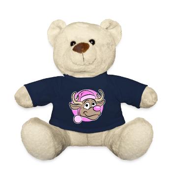 Christmas in Pink - Reindeer in Pink - Teddy Bear - french navy - Front