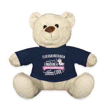 Feuerwehrfrau Feuerwehr Einhorn Beruf Spruch - Teddy - French Navy - Vorne
