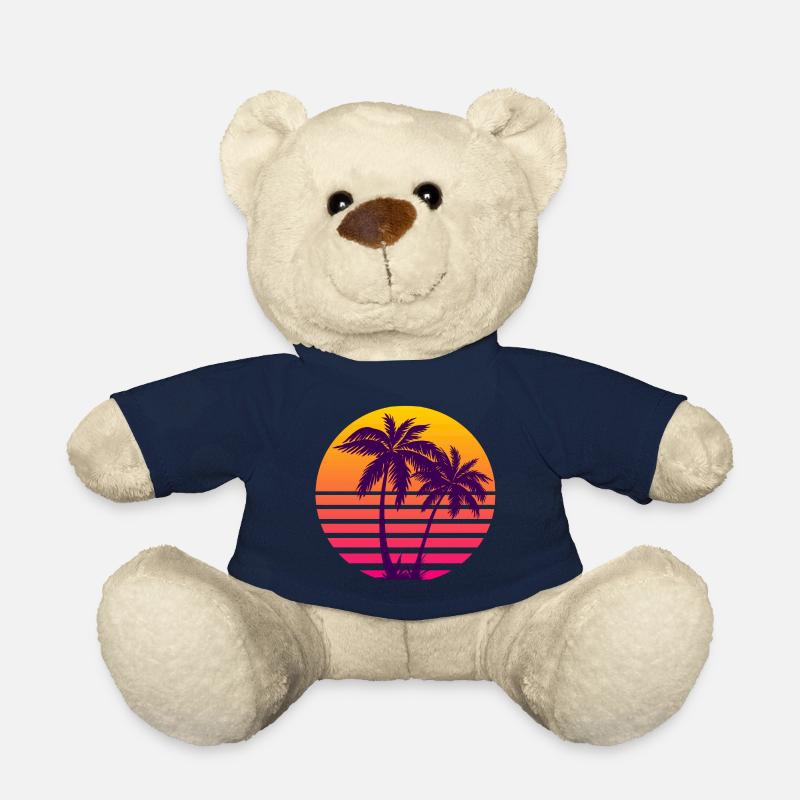 Outrun Retro Sonne Palmen - Teddy - French Navy