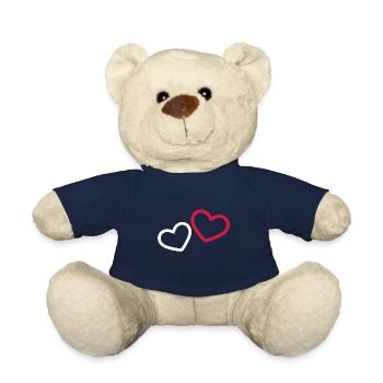 Deux coeurs - Nounours - bleu marine - Devant