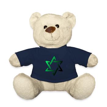 Star of David Green Judaism Jewish - Teddy Bear - french navy - Front