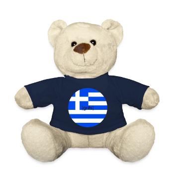 Transcription phonétique en Grèce | Drapeau grec - Nounours - bleu marine - Devant