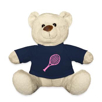 Raquette de tennis rose - Nounours - bleu marine - Devant