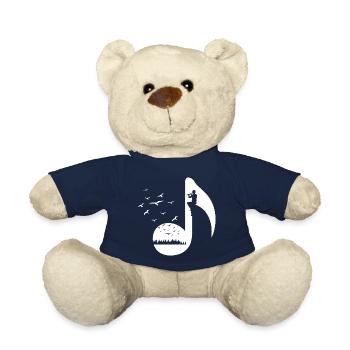 Birds Retro Flute Player - Teddy Bear - french navy - Front