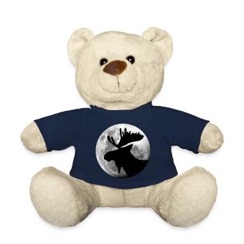 L’orignal dans la forêt de pleine lune animal - Nounours - bleu marine - Devant