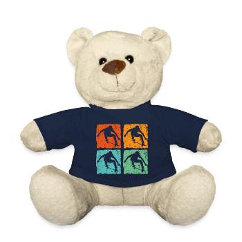 Vintage Retro Skateboard Skateboarding Geschenk - Teddy - French Navy - Vorne