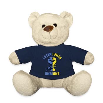 Soutenez l’Ukraine avec I STAND WITH UKRAINE - Nounours - bleu marine - Devant