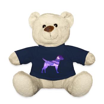 Heather Terrier Moon Mountains Silhouette Purple Vector - Teddy Bear - french navy - Front