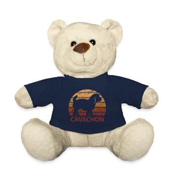 Cavachon Chien Vintage Rétro - Nounours - bleu marine - Devant