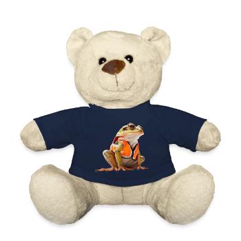 La grenouille est sur la route avec son gilet de sécurité - Nounours - bleu marine - Devant