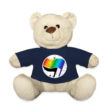 Antifa LGBT Logo Grunge - Teddy - French Navy - Vorne