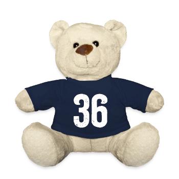 36 Zahlen Weiß - Teddy - French Navy - Vorne