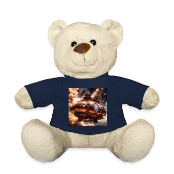 Steampunk Coffee Bean Airship - Teddy Bear - french navy - Front