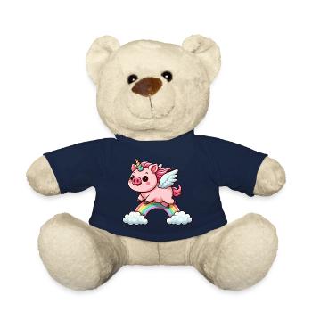 Schwein Einhorn Schweinchen Lustige Tiere - Teddy - French Navy - Vorne