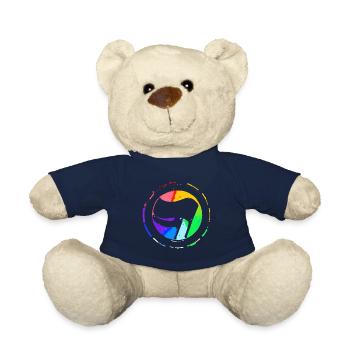 Rainbow Antifa Flag - Teddy Bear - french navy - Front