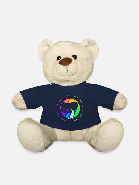 Drapeau antifa arc-en-ciel - Nounours - bleu marine