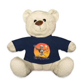 Danse Squelette Crâne Halloween - Nounours - bleu marine - Devant
