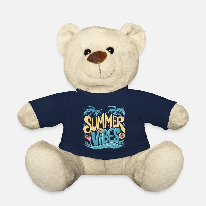 Summer Vibes Sun Holiday Palm Trees - Teddy Bear - french navy