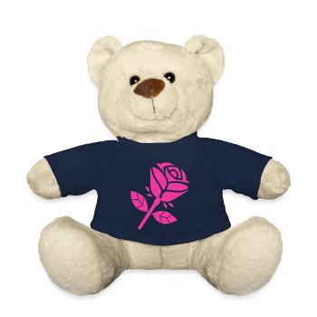 Abstract Rose Minimalist Roses Flowers - Teddy Bear - french navy - Front