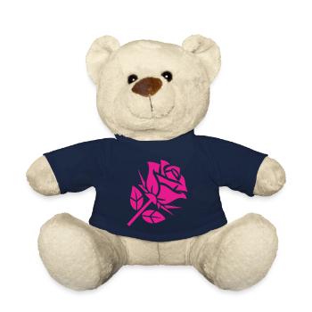 Abstract Rose Minimalist Roses Flowers - Teddy Bear - french navy - Front