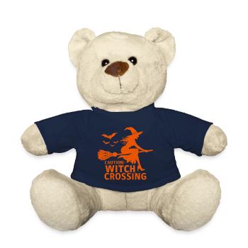 Halloween Hexe Hexenbesen Caution Witch Crossing - Teddy - French Navy - Vorne