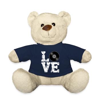 Disque vinyle Love Lettering Amateur de vinyle - Nounours - bleu marine - Devant