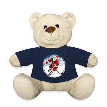 hockey player Santa Claus - Teddy Bear - french navy - Front