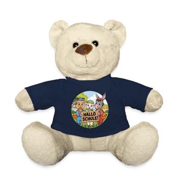 Erster Schultag mit lustigen Tieren - Teddy - French Navy - Vorne