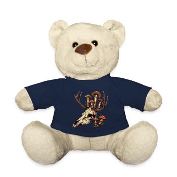 Skull Mushrooms Nature Motif - Teddy Bear - french navy - Front