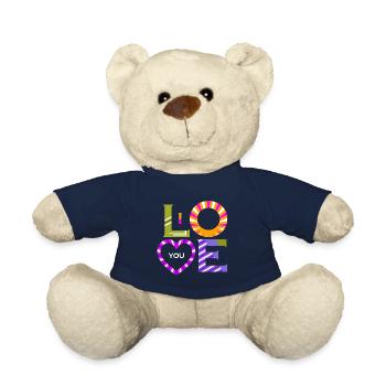 I love you - Teddy Bear - french navy - Front