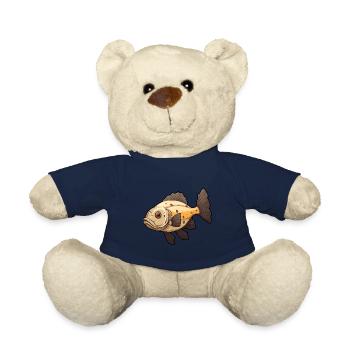 Halibut Fish Motif Perfect for Anglers - Teddy Bear - french navy - Front