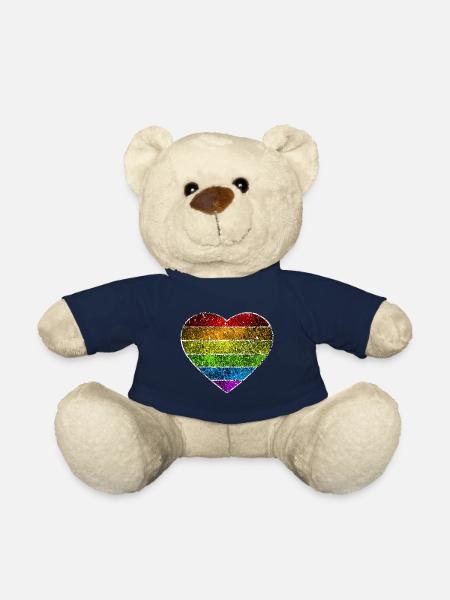 Cosmic Rainbow Heart - Teddy Bear - french navy