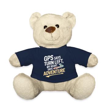 GPS Says Turn Left My Heart Says Adventure GIS - Teddy Bear - french navy - Front