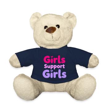 Girls Support Girls Statement Friendship - Teddy Bear - french navy - Front